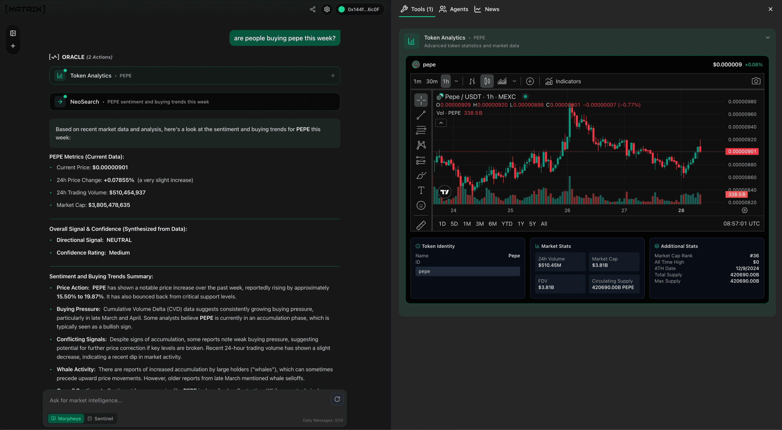 Hyperliquid Matrix screenshot